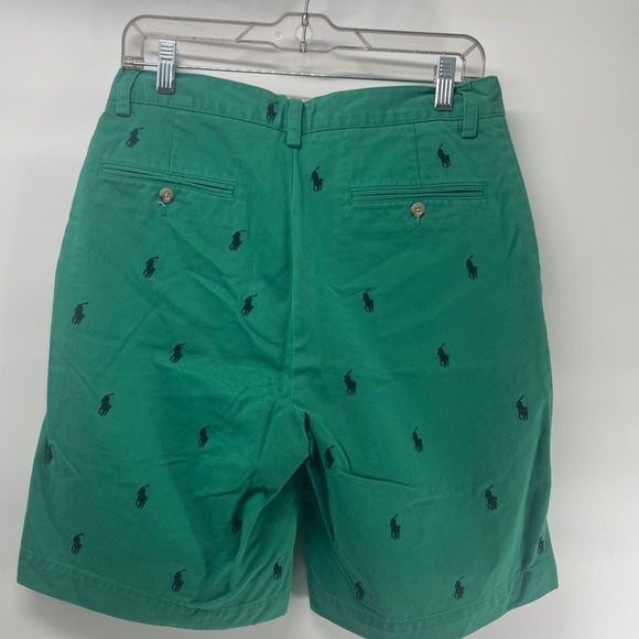 Polo Ralph Lauren Mens Prospect Shorts Green Embroidered Pony Cotton Size 30 - Picture 8 of 8